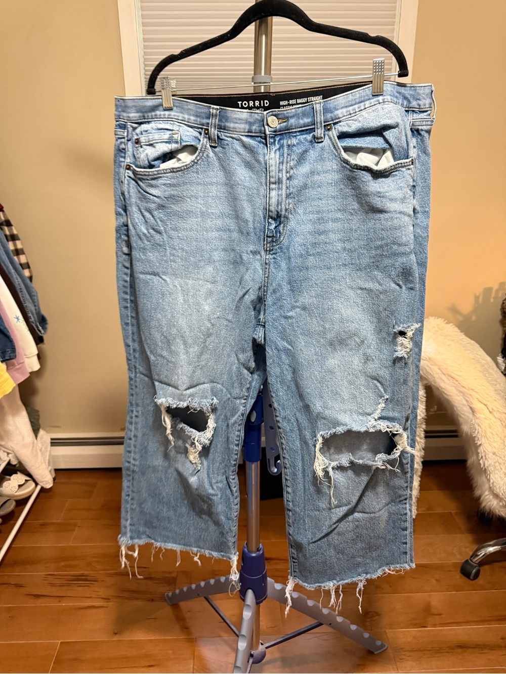 Torrid Size 20R High Rise Baggy Straight Cropped